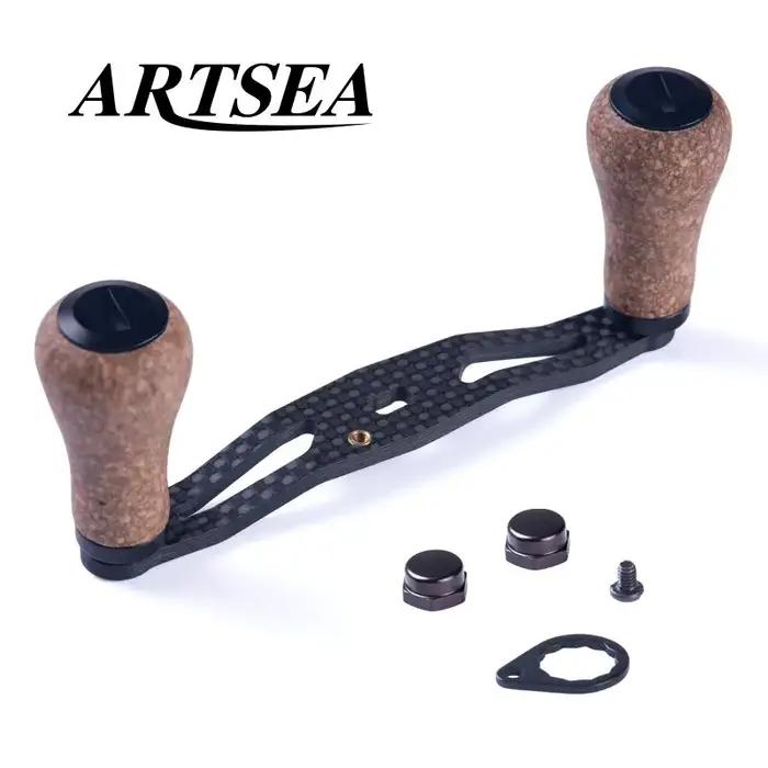 ARTSEA Refit moulinet de pêche en Fiber de carbone poignée bascule 30g bois de caoutchouc Konb pour