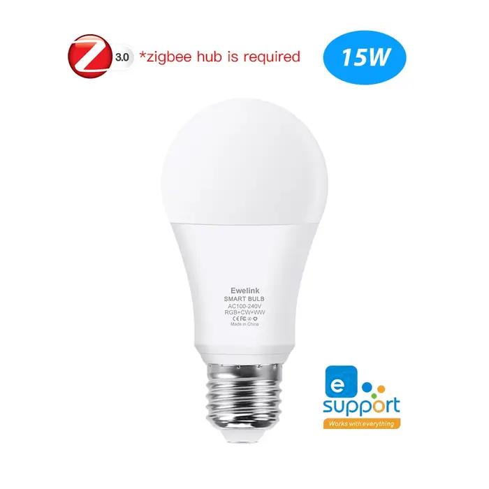 COOLO EWelink WiFi Zigbee ampoule LED intelligente 15W 18W E27 lampe à intensité variable fonctionne avec Alexa Google