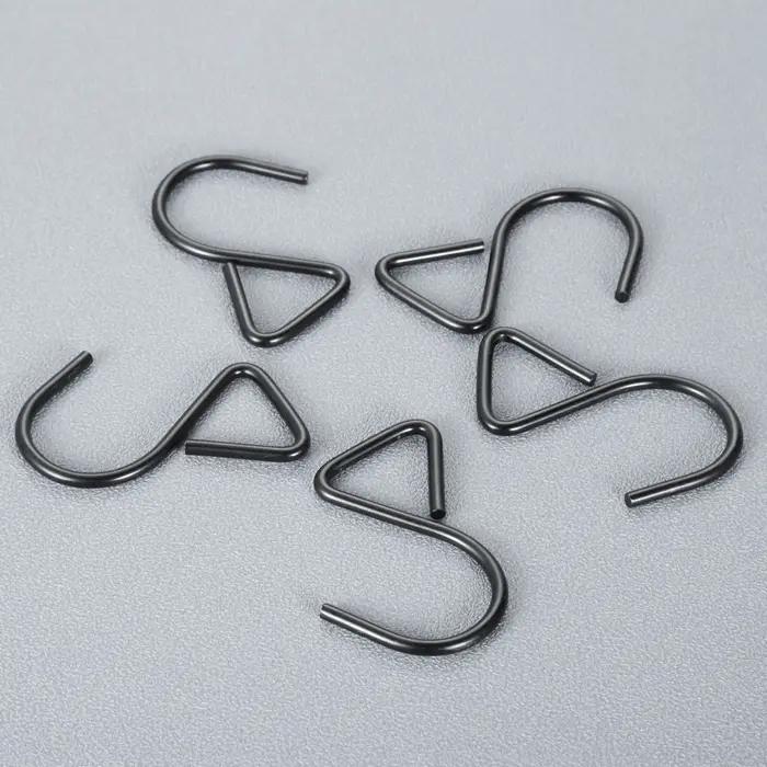 5 pièces métal S crochet vêtements porte-serviettes cuisine noir métal cintre crochets boucles pour sangle bricolage matériel accessoires 57*25mm