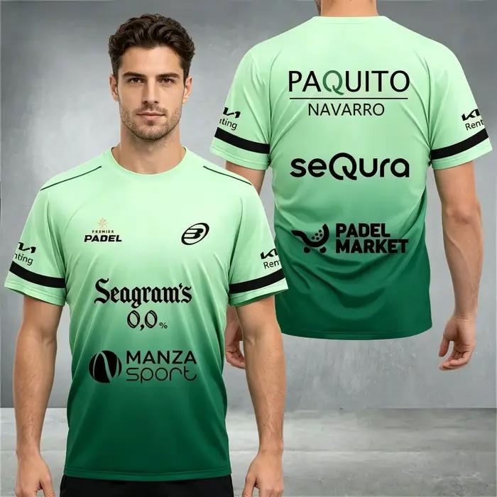 Maillot de padel professionnel pour homme à manches courtes, respirant, séchage rapide, pour entraînement et match, uniforme d'équipe imprimé
