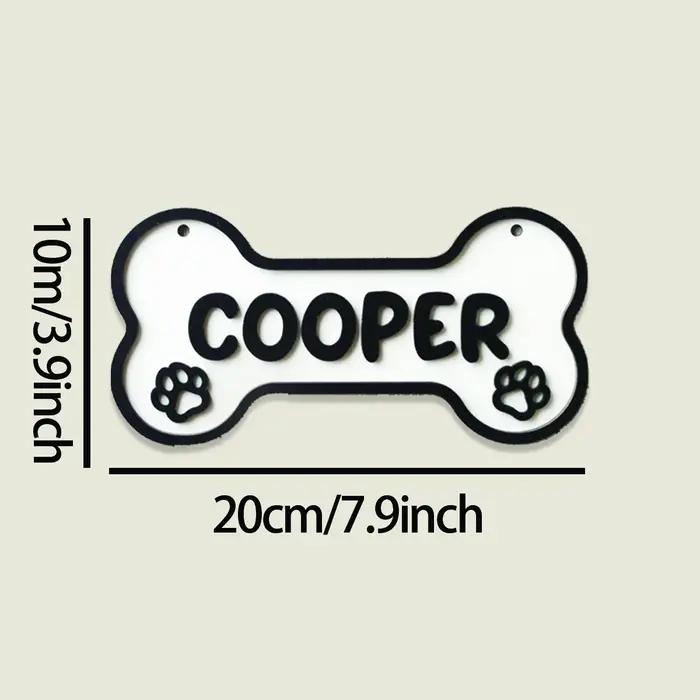 Panneau en bois personnalisé en forme d'os avec nom de chien, plaque nominative personnalisée pour a
