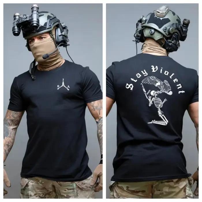 T-shirt décontracté d'été style artistique militaire tactique Brothers in Arms AMMO