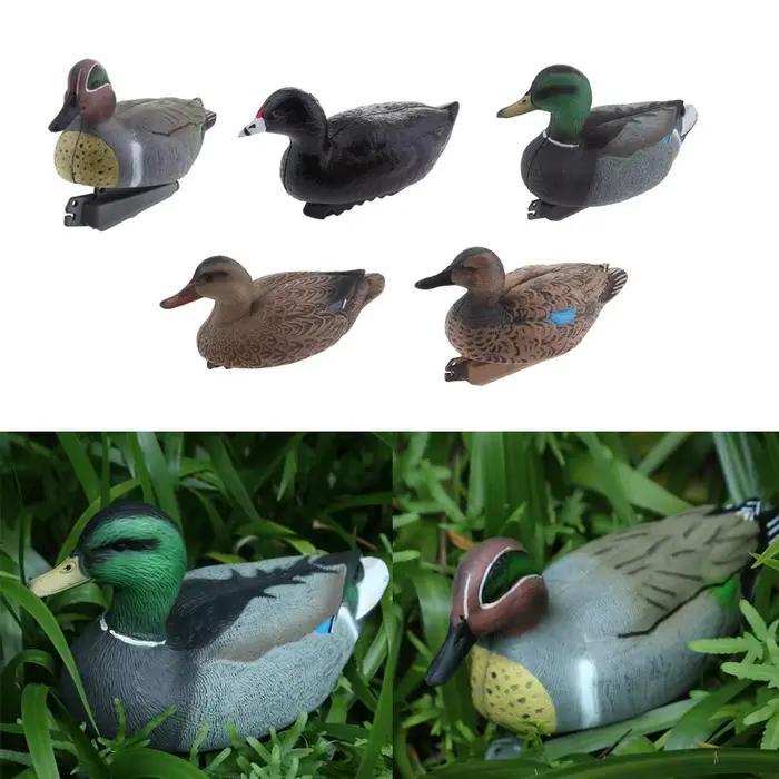 Lot de 5 leurres canards flottants pour chasse - répulsif oiseaux décor jardin sculpture