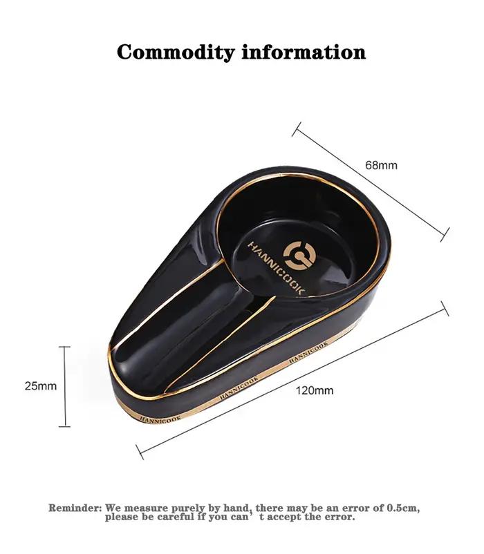 Cendrier portable en céramique rond pour maison, élégant gadget pour cigares, pour détente et occasions spéciales