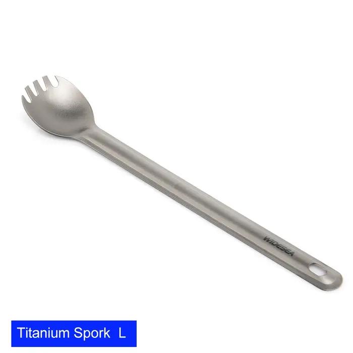 Widesea Camping titane Spork cuillère extérieur fourchette légère vaisselle Portable pique-nique randonnée voyage vaisse