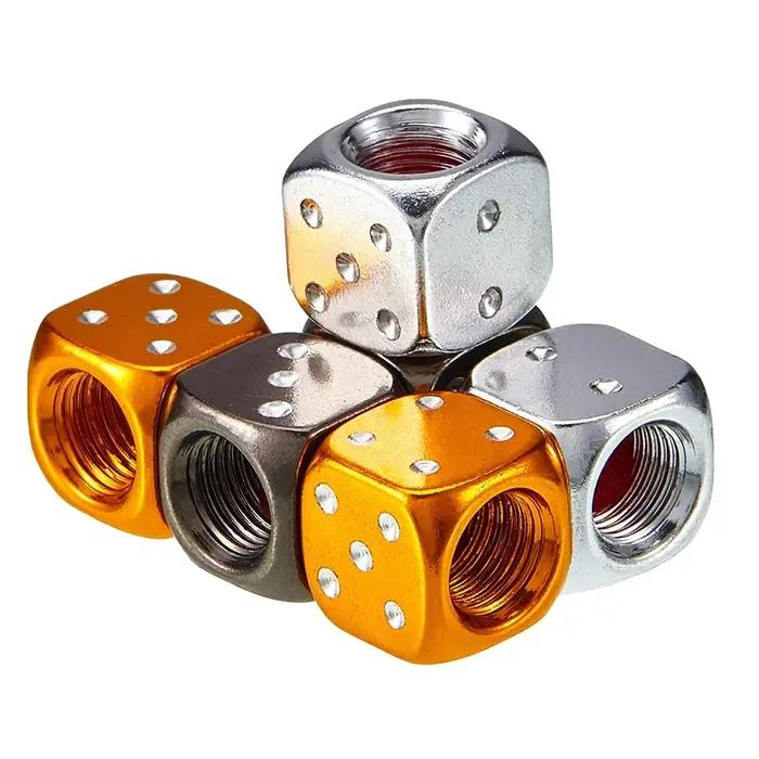 DSYCAR 2/8 pièces bouchons de Valve de pneu en aluminium tige de roue de dés tige de roue de pneu ti