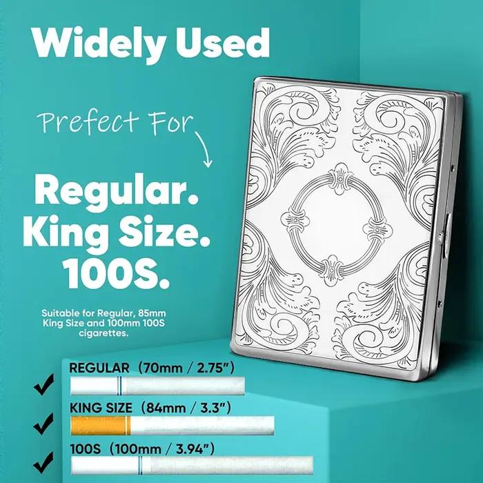 Boîte à cigarettes Portable en relief en acier inoxydable, 20 paquets, étui à cigarettes épais pour hommes résistant à la pression pour régular
