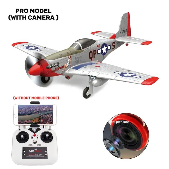 Avion de chasse RC Mustang P-51D 1/16 avec caméra HD, planeur électrique brushless 2.4G avec gyroscope, jouet volant 3D