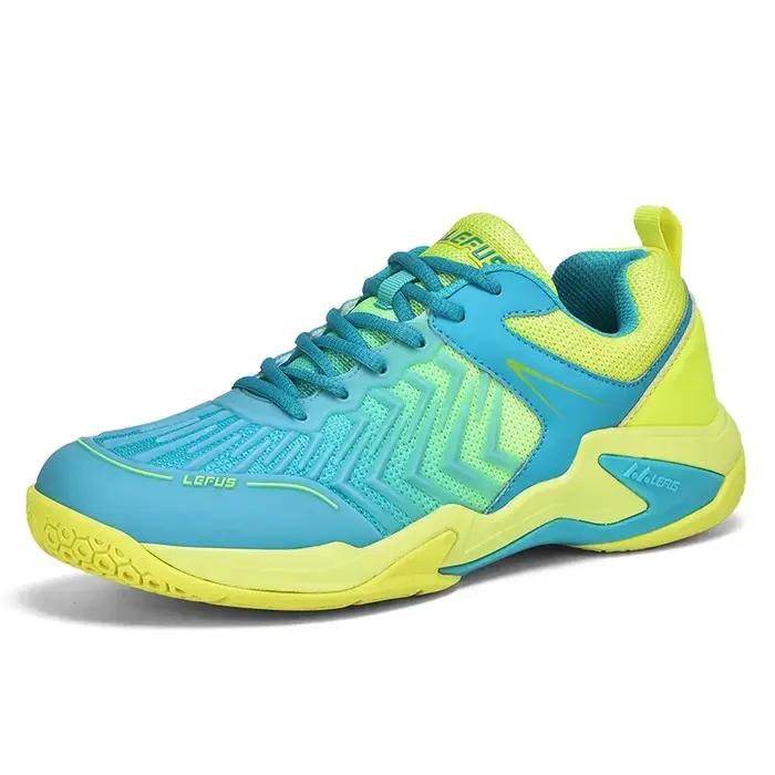 Baskets de badminton de haute qualité pour hommes et femmes, chaussures de sport bleues avec semelle