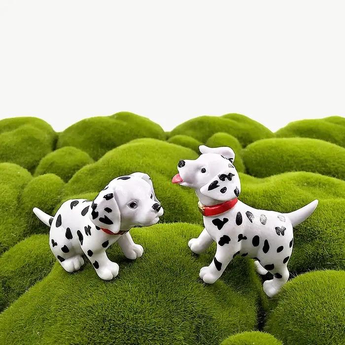Figurine de chiot dalmatien, 6 pièces, modèle Animal de dessin animé, décoration de maison, décoration de jardin féerique Miniature, accessoires de bricolage modernes