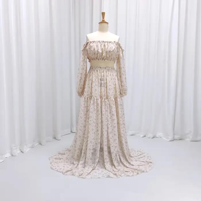 Robe de maternité en mousseline de soie