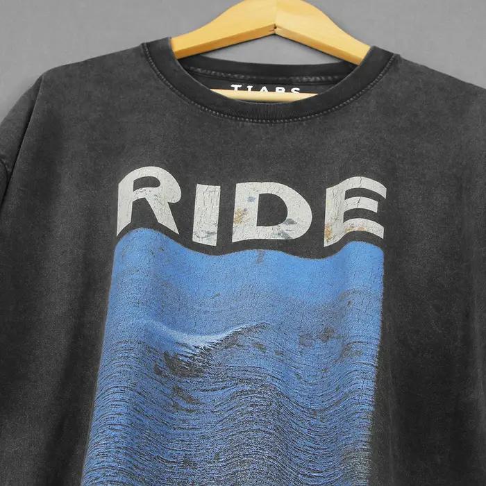 Ride T-Shirt Nowhere Indie Rock Band rétro lavé ample épaule tombante surdimensionné Vintage vêtements coton