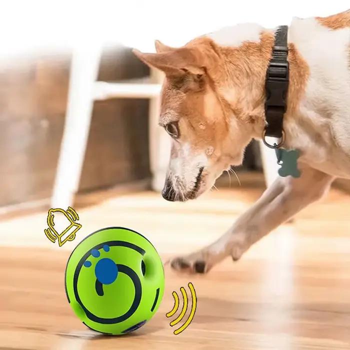Jouet interactif Wobble Wag Giggle Ball caoutchouc pour chiens sons amusants intelligence stimulation jeux intérieurs extérieurs occasions spéciales