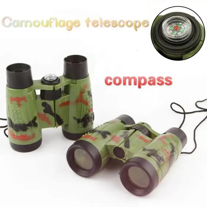 Jumelles jouet 6x30 pliantes pour enfants - Télescope simulation chasse et survie outdoor jouet éducatif