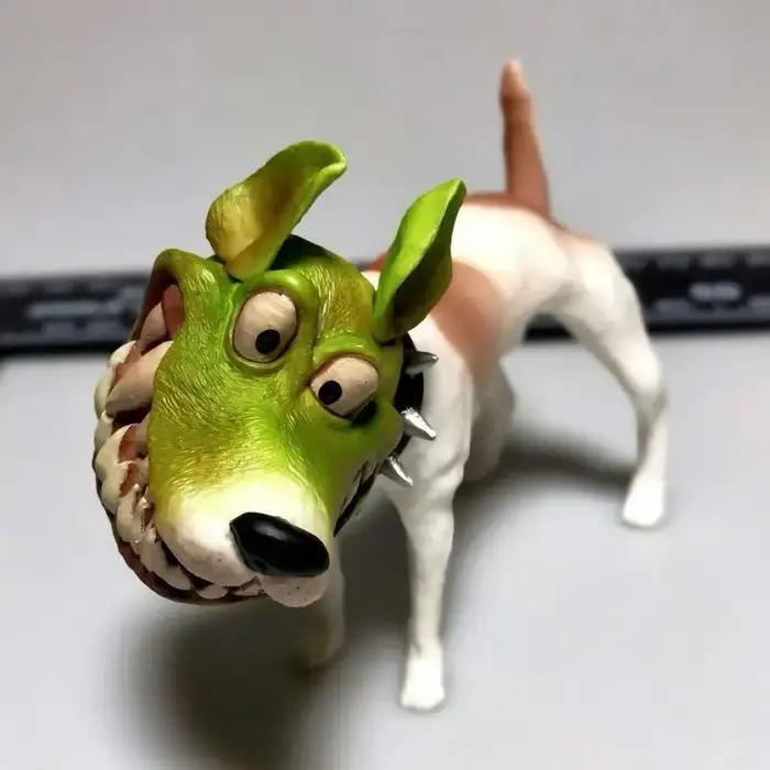 Figurines modèle 2D, Statues de chien amusantes faites à la main en déguisement