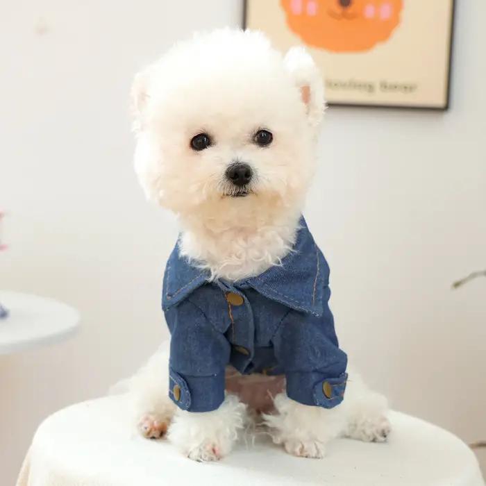 Veste en jean pour animaux de compagnie pour le jour du match - Marron
