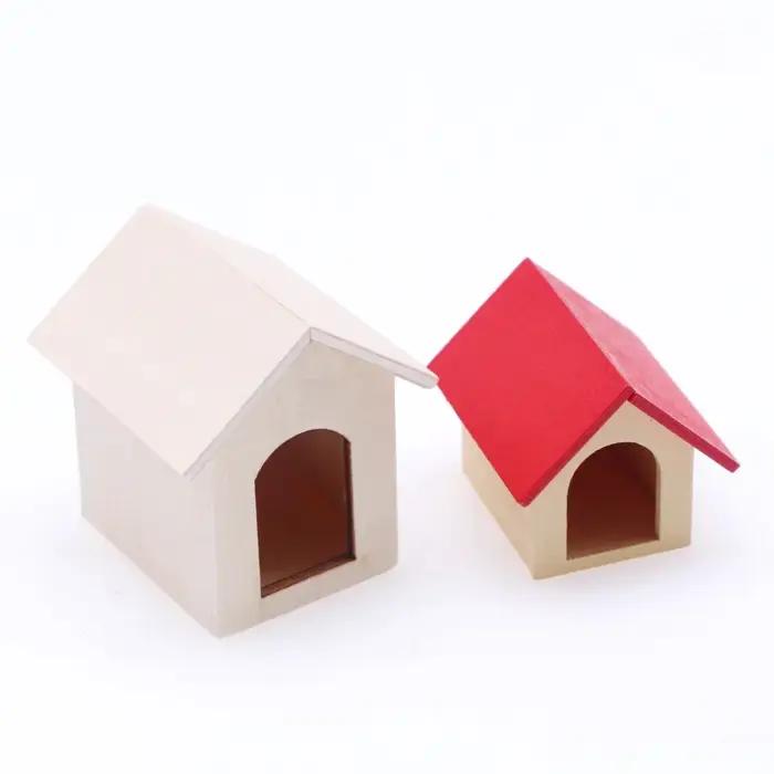 Mini chenil pour chien en bois 1:12 pour maison de poupée