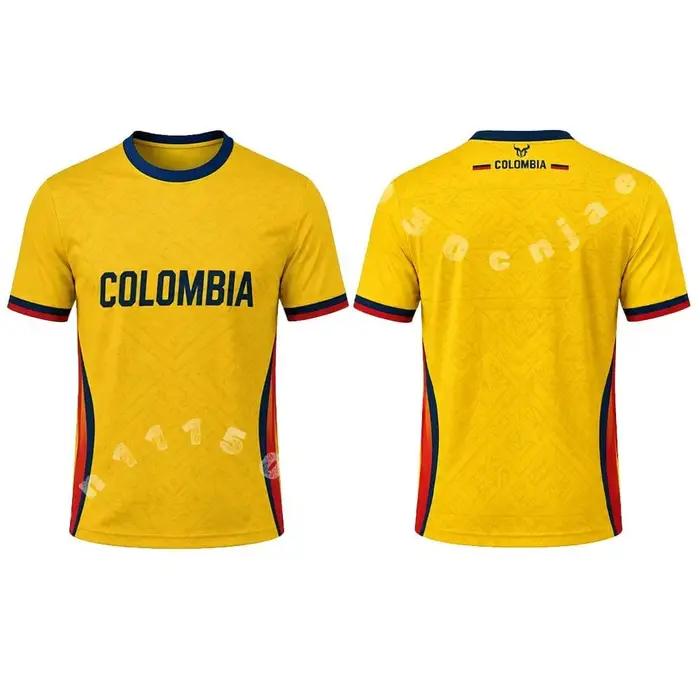 T-shirt imprimé 3D drapeau colombien, maillot de football respirant à séchage rapide pour sports de plein air, mode urbaine décontractée pour hommes et femmes