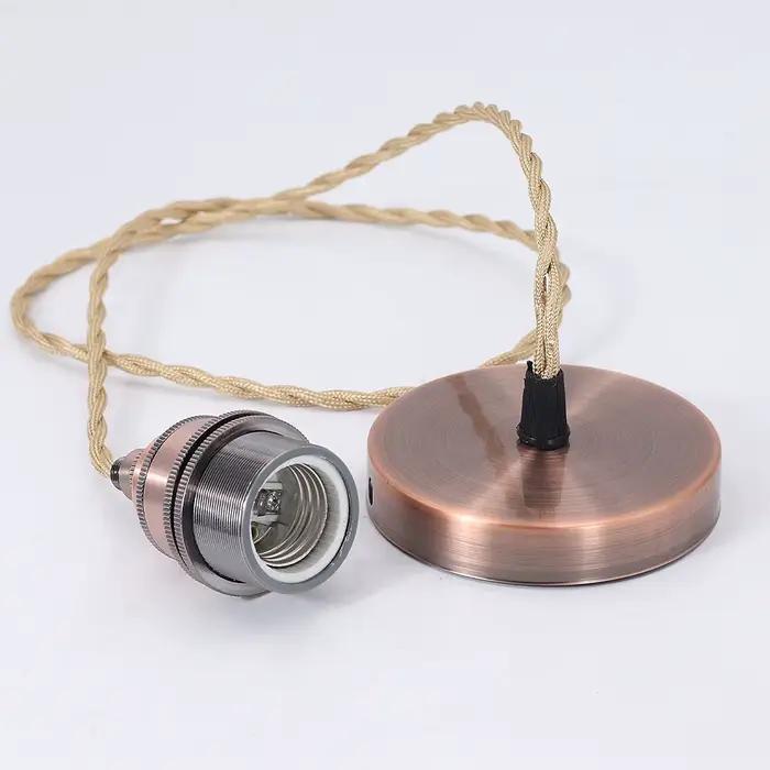Lustre Vintage en aluminium E27, support de lampe pour ampoule Led/Edison 110V 220V, lampe suspendue