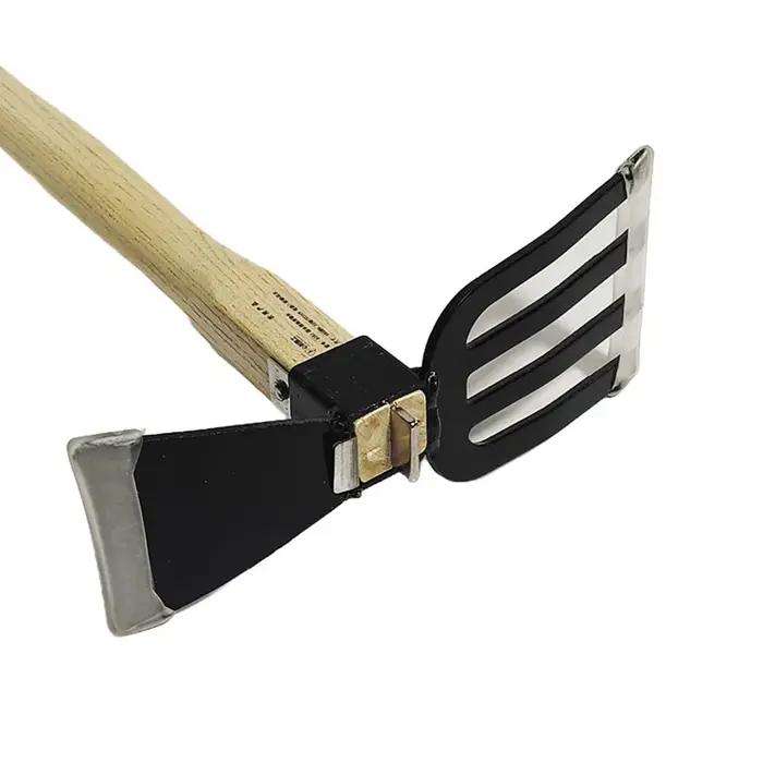 Cultivateur manuel avec manche en bois, houe double usage, mini-herse et cultivateur, houe et motoculteur de jardin, outils agricoles de jardinage