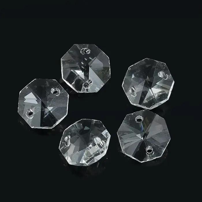20 pièces de lustre à prisme en cristal de perles octogonales de 14mm, pièces de rechange, attrape-s