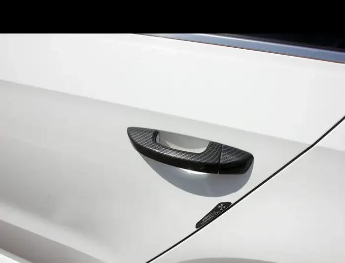 Couvercle de poignée de porte latérale de voiture en Fiber de carbone chromé noir, garniture de styl