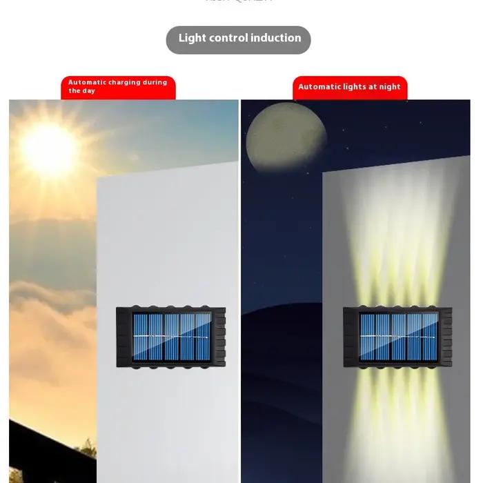 4/6/8/10LED s lampe murale solaire cour rue décor lumière extérieure étanche haut et bas éclairage l