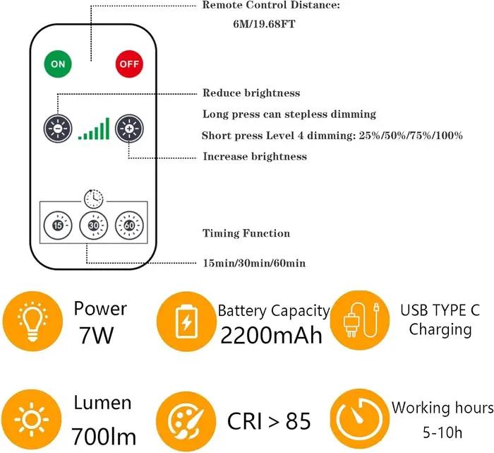 Ampoule LED USB e27, ampoule Rechargeable, batterie intelligente, commande tactile, ampoule LED à in