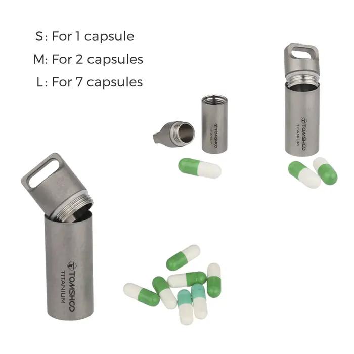 Tomshoo – Mini boîte à pilules de rangement étanche et scellée en titane, étui de parfum, pendentifs