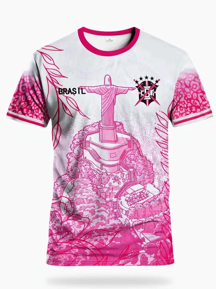 Nouveau T-shirt de football brésilien pour hommes moderne à capuche non, polyester respirant, pour sport et quotidien, quatre saisons, faire du shopping, offrir à un fan de football