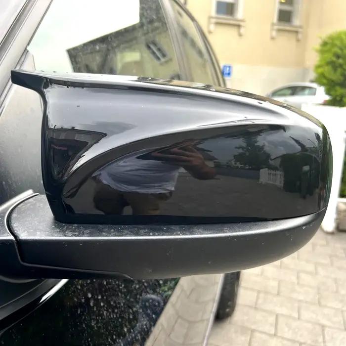 Couvercle de rétroviseur pour BMW X5 E70 X6 E71 2008 – 2013, 2 pièces, noir brillant, en Fiber de ca