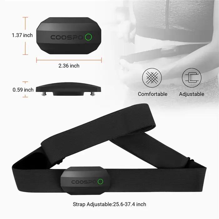 COOSPO H808S capteur de fréquence cardiaque sangle pectorale moniteur HRM ANT + Bluetooth avec IP67