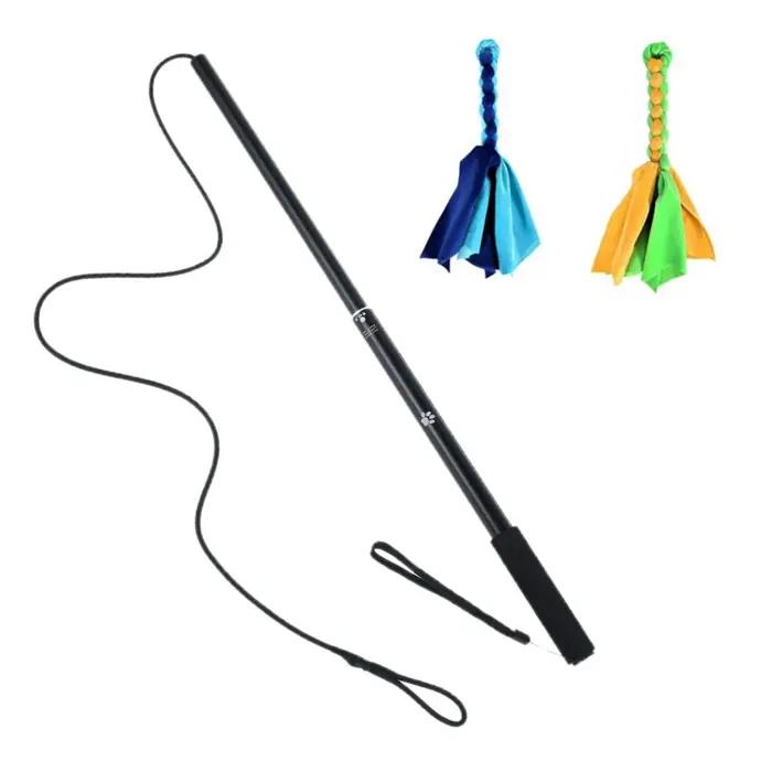 Canins flirt leurre pôle bâton jouets animal de compagnie interactif chasse queue Teaser baguette fo