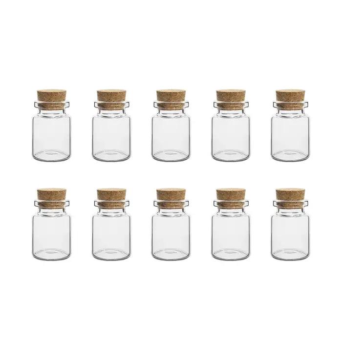 10 pièces 5 ml-20 ml petites bouteilles en verre avec bouchons en liège bricolage décoration Mini flacons