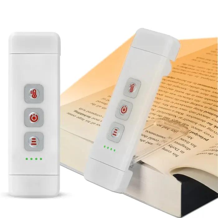 Lampe de lecture LED rechargeable avec minuterie flexible et marque-page pour lecture nocturne à la maison ou au bureau