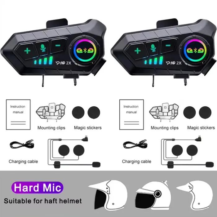 Kebidumei YP10 2X sans fil Bluetooth5.3 casque de moto Interphone