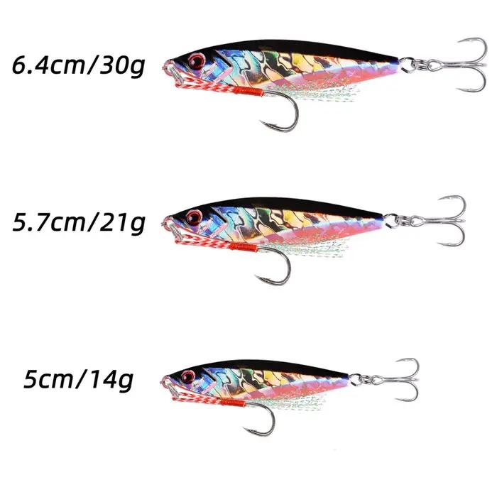 14 pièces gabarit en métal VIB leurre de pêche 14G 21G 30G leurres coulants gabarits de mer cuillère