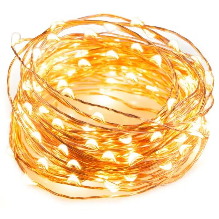 Utilisation chaude de lumière de ficelle de câblage cuivre du blanc 5M 50LED pour la décoration