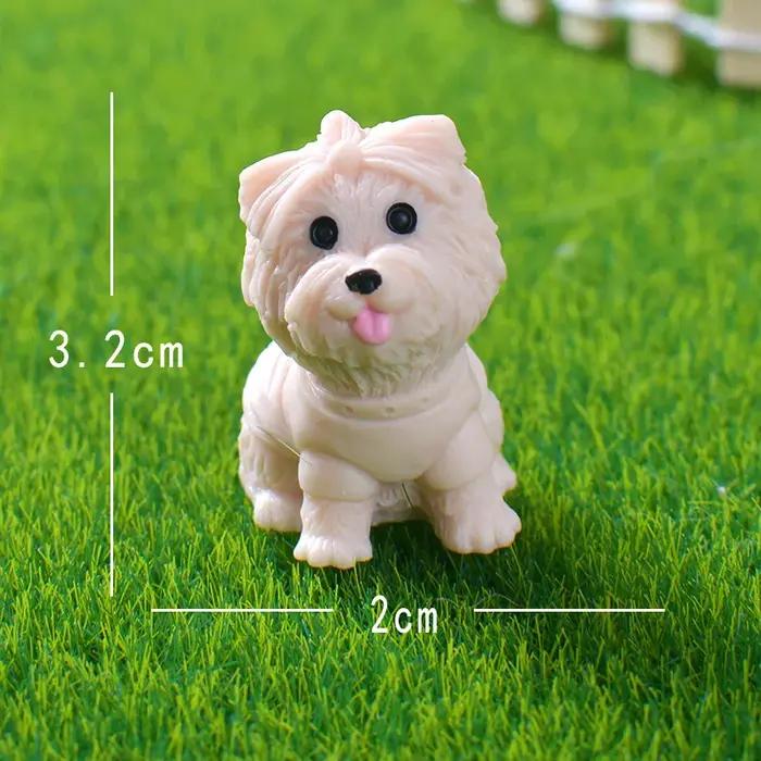 Chien chiot bricolage fée jardin Miniatures Micro paysage Animal Figurine ornement belle chanceux Statue artisanat décorations pour la maison