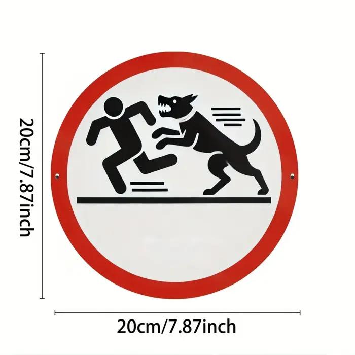 Panneau d'avertissement d'attaque de chien rond