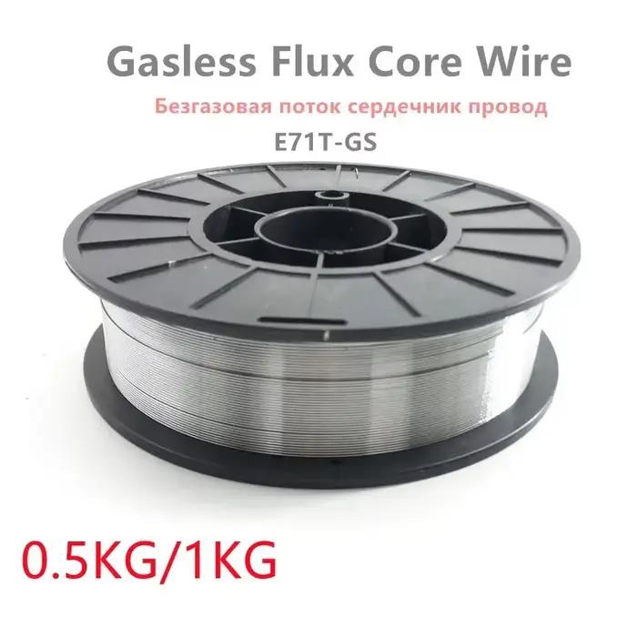 Fil de soudage sans gaz E71T-GS de 1 kg, fil de soudage en acier sans gaz ni MIG, 0,8 mm/1,0 mm, fil