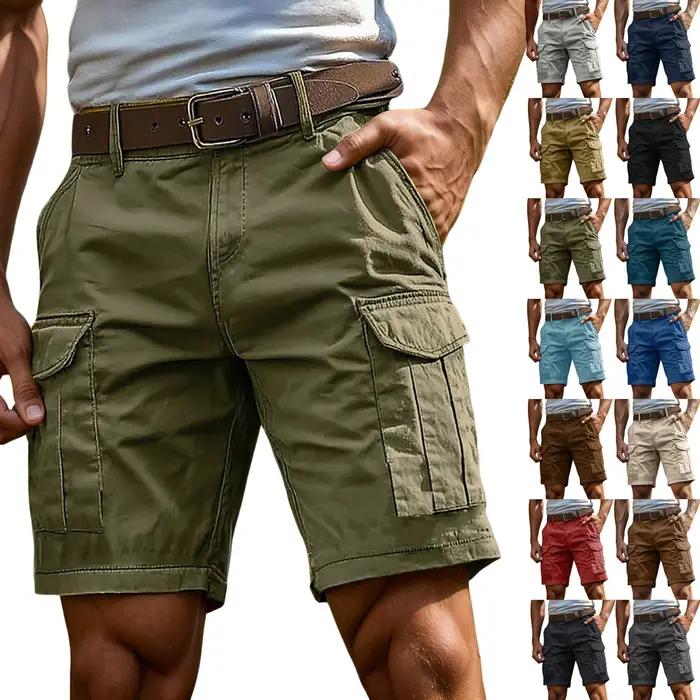 Shorts cargo d'été pour hommes, décontractés et élégants, shorts athlétiques à jambe droite, plusieu