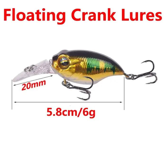 Leurre flottant en plastique avec crochets, appât Élidéal pour la pêche au brochet ou au bar, 5.8cm,