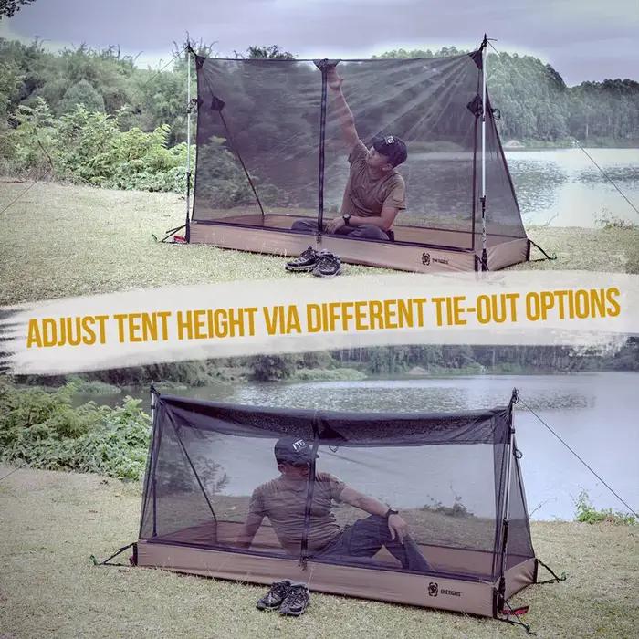 OneTigris – tente intérieure d'extérieur en maille, abri de Camping pour 1 personne, avec tente étan