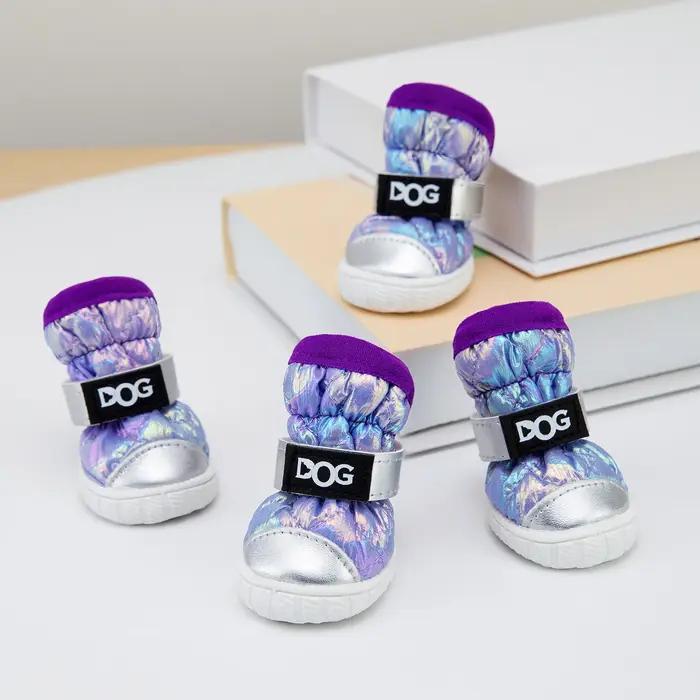 Chaussures d'hiver pour chiens de compagnie, pour petits chiens, bottes de neige chaudes et imperméables, antidérapantes, Teddy Chihuahua