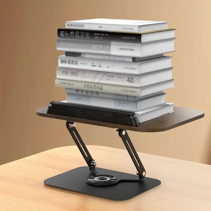 Support de livre pour la lecture, support de livre réglable avec 360 ° Support de livre de cuisine