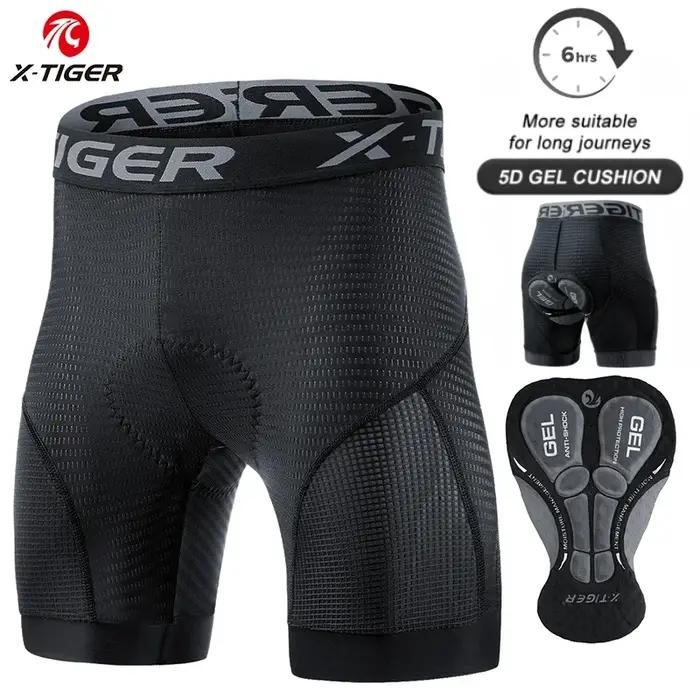 X-TIGER sous-vêtements de cyclisme 5D Gel Pad respirant antidérapant hommes vélo Shorts antichoc vél