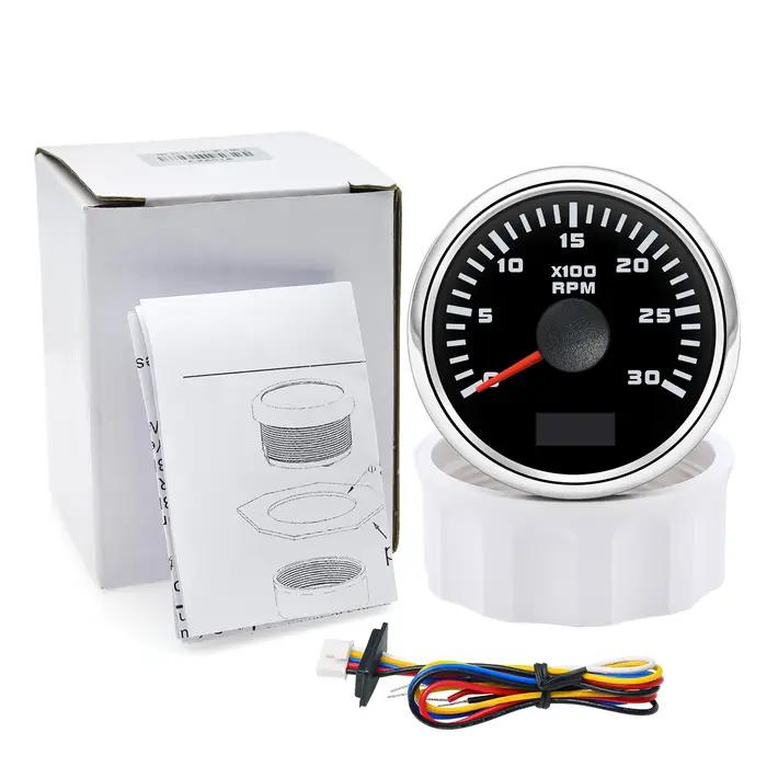 Tachymètre pour bateau, 3000/4000/6000/7000/8000 tr/min, 52mm, jauge horaire hors-bord, rpm, avec ré