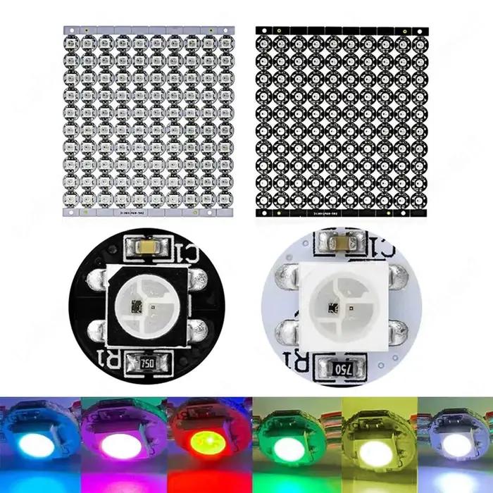 Panneau de lumières LED polychromes, diamètre 10mm, DC 5V, adressable individuellement, WS2812B RGB