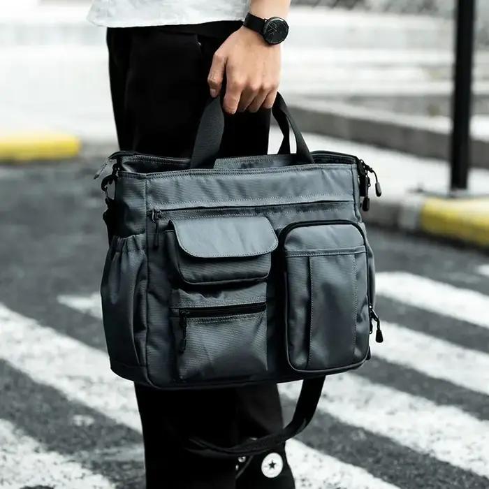 Sac à bandoulière étanche pour hommes, sacoche à 14 poches, sac à main de voyage Oxford, sacs de tra